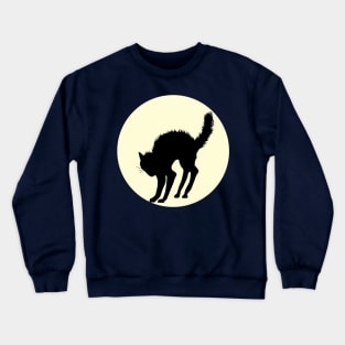 Black cat, yellow moon Crewneck Sweatshirt